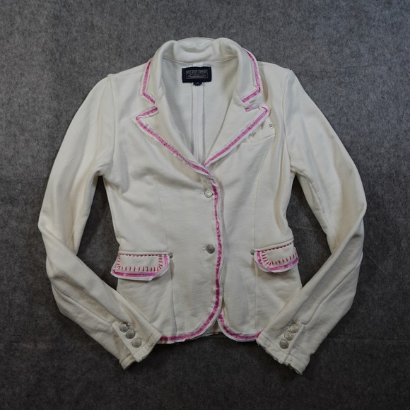 Ralph Lauren Other - Ralph‎ Lauren Blazer Girls Medium Knit White Pink Piping Cotton